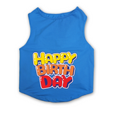 PawsIndia Sleeveless Printed Dog T-Shirt - Happy Birthday