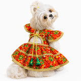 PawsIndia Traditional Red Maharani Dress for Dogs – Limited Edition