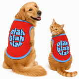 PawsIndia Contrast Ribbed T-shirt For Pets – Blah Blah Blah | With Blue Rib