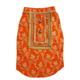 Pawsindia Traditional  Royal Zari Kurta For Dogs - Orange