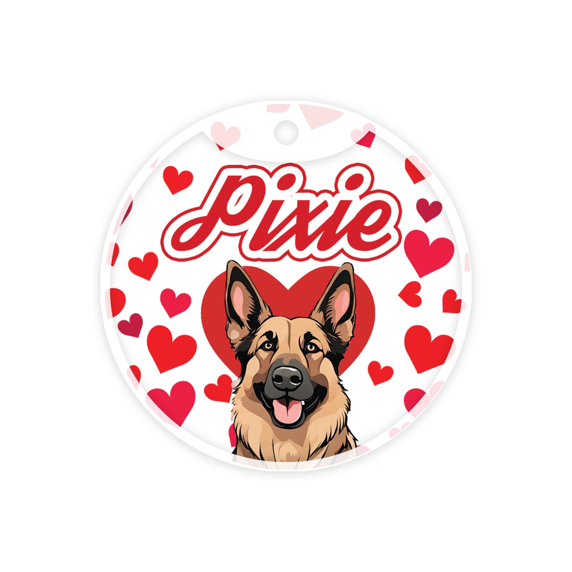 Customized Dog Id Tags - German Shepherd ?> Love Edition