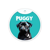 Customized Dog Id Tag - Pug (Black)