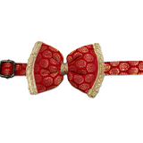 Pawsindia Traditional Royal Brocade Bow Tie - Red
