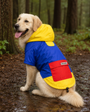 Pawsindia Dog Hooded 360° Raincoat - Navy Blue & Yellow