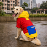 Pawsindia Dog Hooded 360° Raincoat - Red & Yellow
