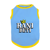 PawsIndia Ribbed Sleeves Printed Dog T-Shirt - Rani Beti