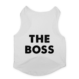 PawsIndia Sleeveless Printed Dog T-Shirt - The Boss