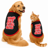PawsIndia Contrast Ribbed T-shirt For Pets – Too Hot To Be Sad | With Red Rib