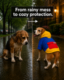 Pawsindia Dog Hooded 360° Raincoat - Navy Blue & Yellow