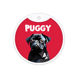 Customized Dog Id Tag - Pug (Black)