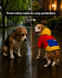 Pawsindia Dog Hooded 360° Raincoat - Red & Yellow