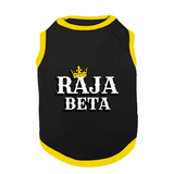 PawsIndia Ribbed Sleeves Printed Dog T-Shirt - Raja Beta