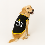 PawsIndia Ribbed Sleeves Printed Dog T-Shirt - Raja Beta