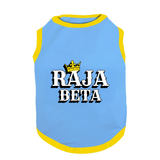 PawsIndia Ribbed Sleeves Printed Dog T-Shirt - Raja Beta