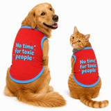 PawsIndia Contrast Ribbed T-shirt For Pets – No Time For Toxic People | With Blue  Rib