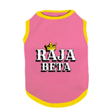 PawsIndia Ribbed Sleeves Printed Dog T-Shirt - Raja Beta