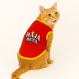 PawsIndia Ribbed Sleeves Printed Cat T-Shirt -  Raja Beta
