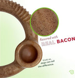 Benebone Ring Bone Durable Dog Chew Toy for Aggressive Chewers, Real Bacon