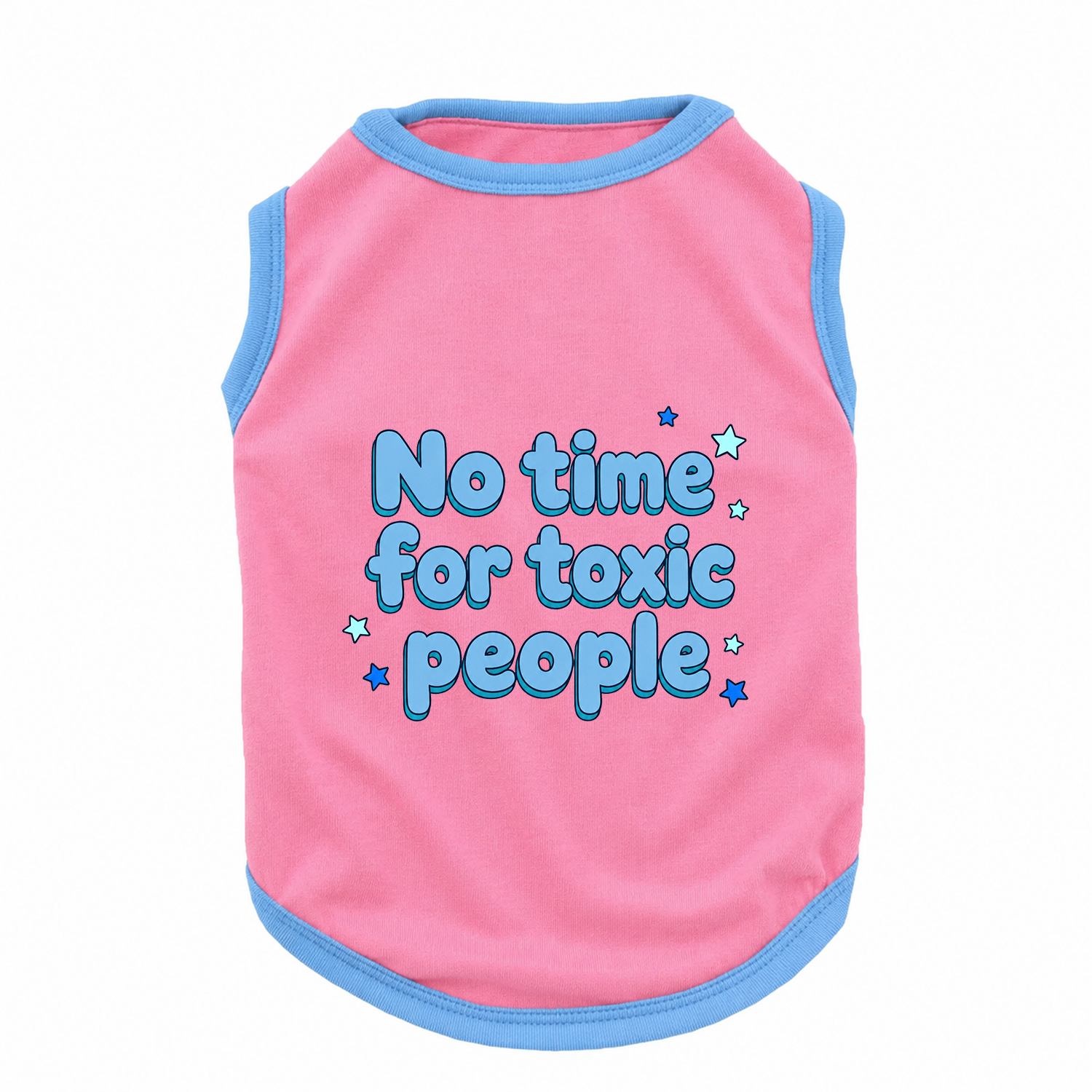 PawsIndia Contrast Ribbed T-shirt For Pets – No Time For Toxic People | With Blue  Rib