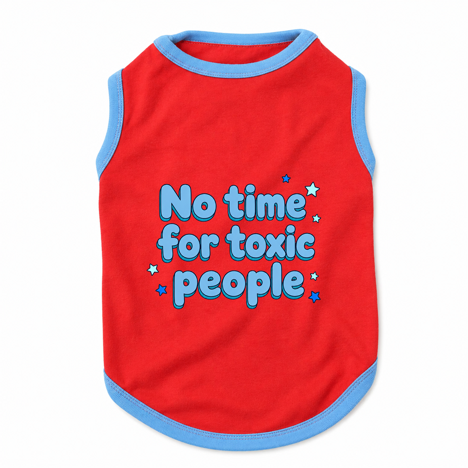 PawsIndia Contrast Ribbed T-shirt For Pets – No Time For Toxic People | With Blue  Rib