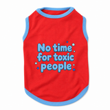 PawsIndia Contrast Ribbed T-shirt For Pets – No Time For Toxic People | With Blue  Rib