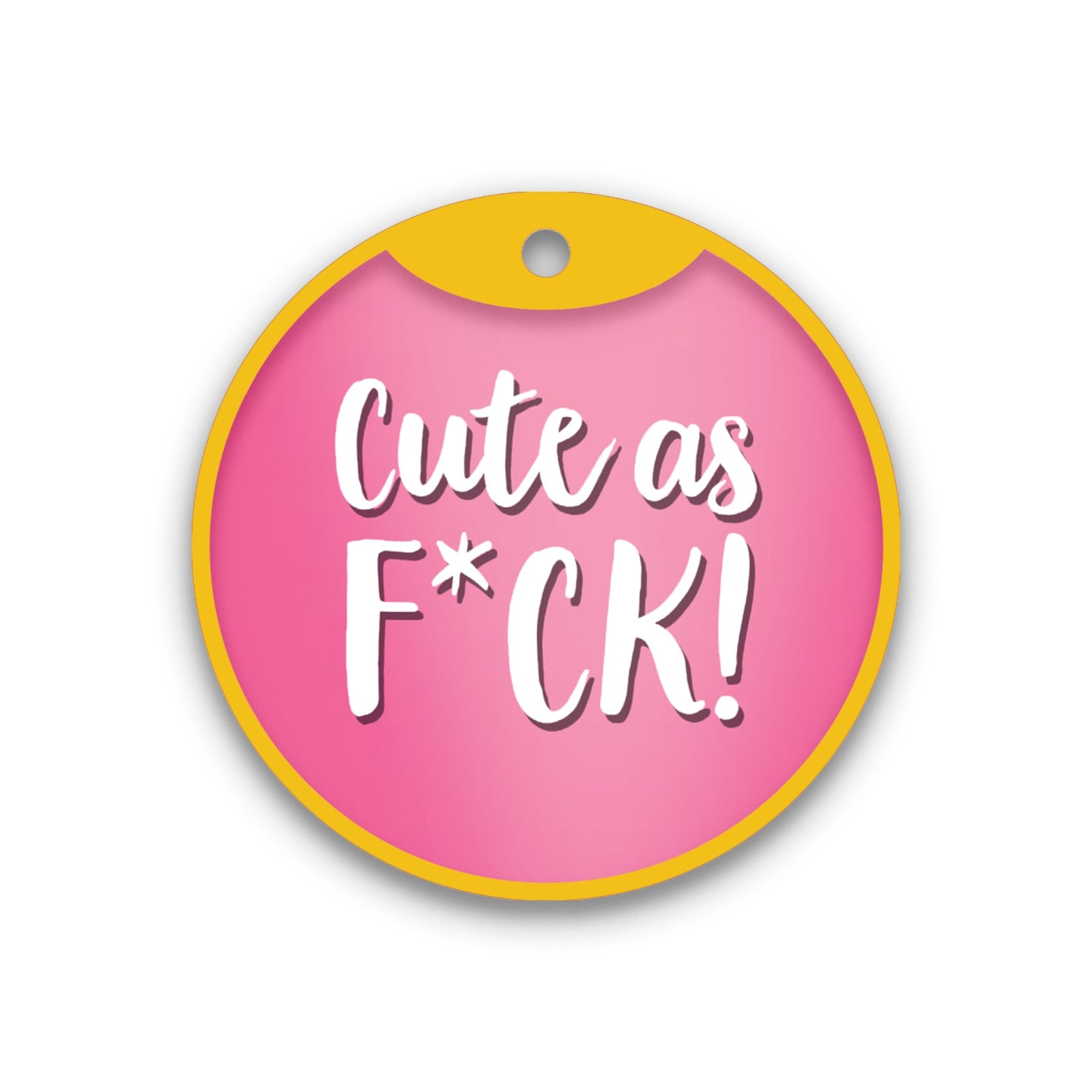 Customized Pet Id Tag - Cute AF (Pink)