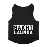 PawsIndia Sleeveless Printed Dog T-Shirt - Sakht Launda