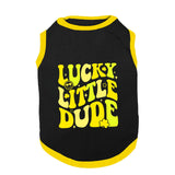PawsIndia Ribbed Sleeves Printed Cat T-Shirt - Lucky Little Dude