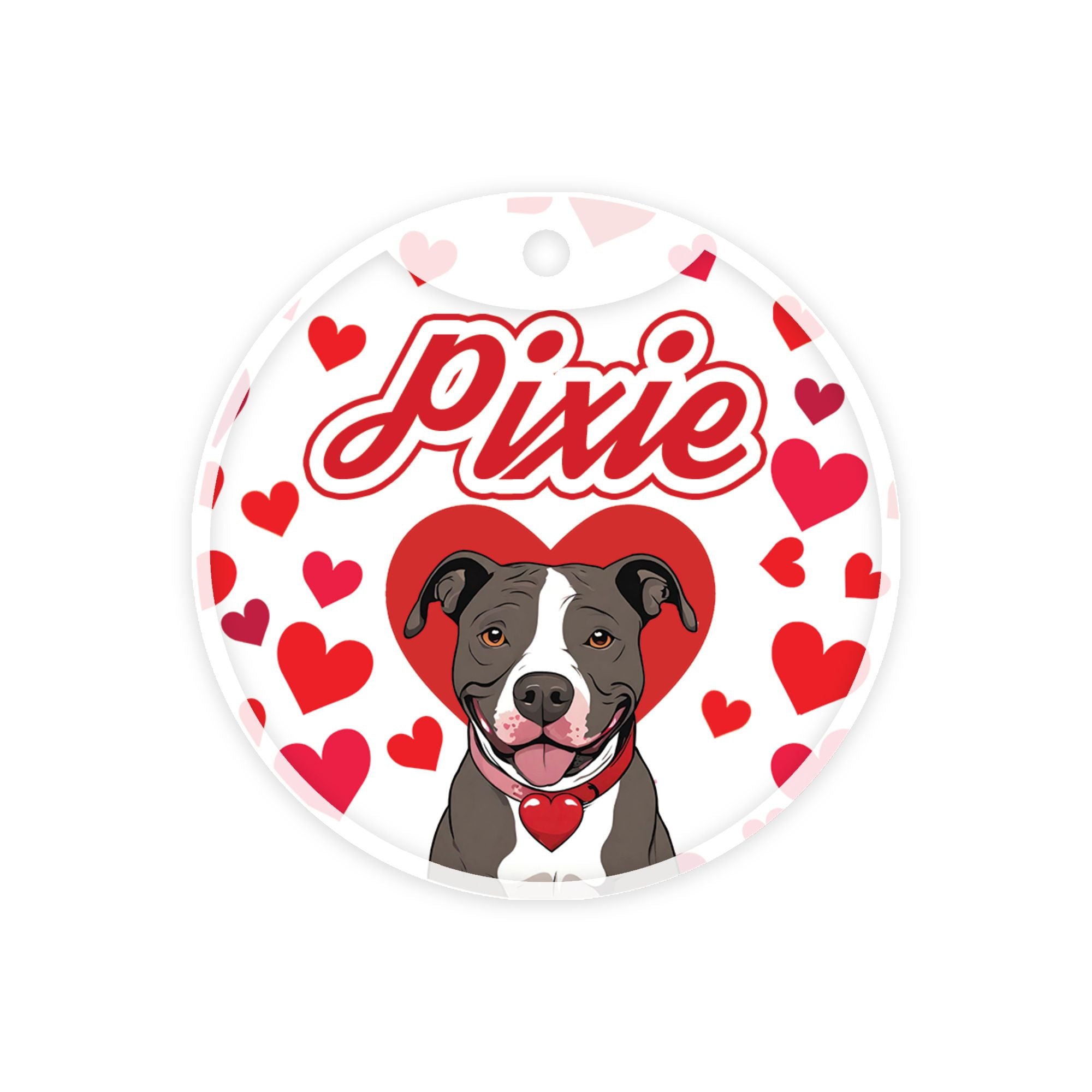Customized Dog Id Tags - Pitbull (Grey) ?> Love Edition
