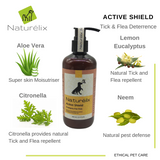 Naturelix ACTIVE SHIELD Dog Shampoo- Tick & Flea Repellent Moisturising Shampoo 300 ML