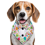 PawsIndia All Hearts Pattern Tuxedo Bandana With Matching Bow For Dogs