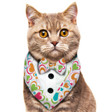 PawsIndia All Hearts Pattern Tuxedo Bandana With Matching Bow For Cats