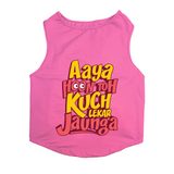 PawsIndia Sleeveless Printed Cat T-Shirt - Aya Hu Toh Kuch Leke Jaunga