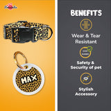 Pawsindia Cheetah Collar and Customized Name Tag Combo