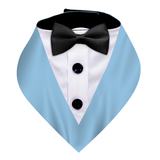 PawsIndia Baby Blue Tuxedo Bandana With Black Bow For Pets