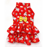 PawsIndia Unicorn Summer Dress For Pets - Red