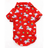 PawsIndia Unicorn Summer Shirt For Pets - Red