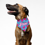 PawsIndia Customized Pet Bandana - Hearts Print