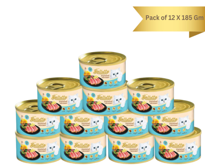 Bellotta Premium Wet Cat Food - Tuna in Gravy 185g Tins
