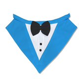 PawsIndia Blue Tuxedo Bandana With Black Bow For Pets