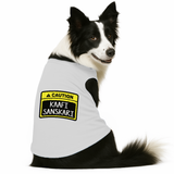 PawsIndia Sleeveless Printed Dog T-Shirt - Caution - Kaafi Sanskari