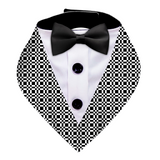 PawsIndia Checkers Tuxedo Bandana With Black Bow For Pets