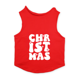 PawsIndia Sleeveless Printed Dog & Cat Christmas T-Shirt - Christmas Pattern