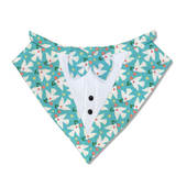 PawsIndia Cloudy Swans Pattern Tuxedo Bandana With Matching Bow For Pets