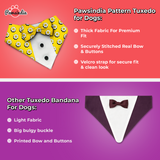 PawsIndia Duck Pattern Tuxedo Bandana With Matching Bow For Pets