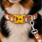 PawsIndia Cute Pups Printed Collar & Leash Set for Dogs & Cats