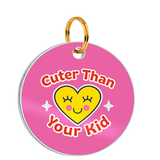 Customized Pet Id Tag - Cuter Than Your Kid - Pink