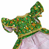 PawsIndia Traditional Green Maharani Dress for Cats – Limited Edition