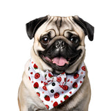 PawsIndia Strawberry  Pattern Tuxedo Bandana With Matching Bow For Pets