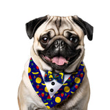 PawsIndia Mix-Fruits Pattern Tuxedo Bandana With Matching Bow For Dogs & Cats